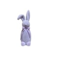 thumbnail image 3 of Easter Decorations - Pastel Flocked Bow-Tied Bunny - Spring Table Centerpieces for Indoor Decor - Easter Bunny Figurines Decoration for Home Party Office （Purple）, 3 of 7