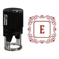 thumbnail image 1 of Printtoo Self Inking R-40 Rubber Stamp Square Swirl Border E Alphabet Monogram Initial Office Stationary, 1 of 3