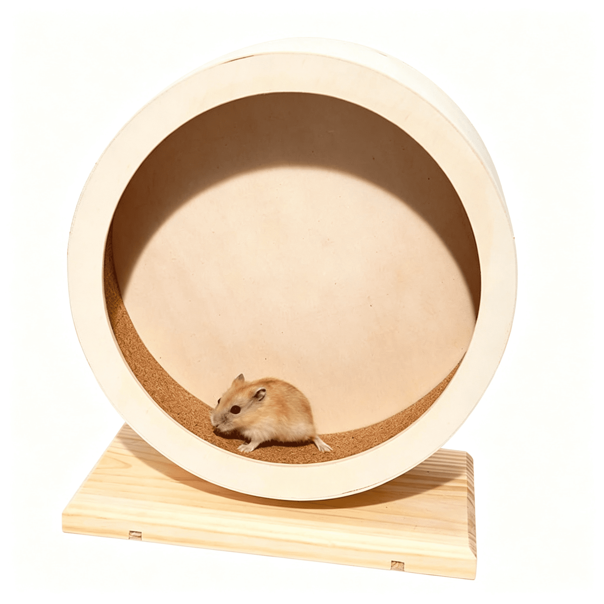 BESTSKY Hamster Wooden Silent Wheel, Small Animal Exercise Wheel Accessories, Quiet Spinner Hamster Running Wheels Prevent Depression Toys for Hamsters, Gerbils, Mice and Other Small Pets (S)