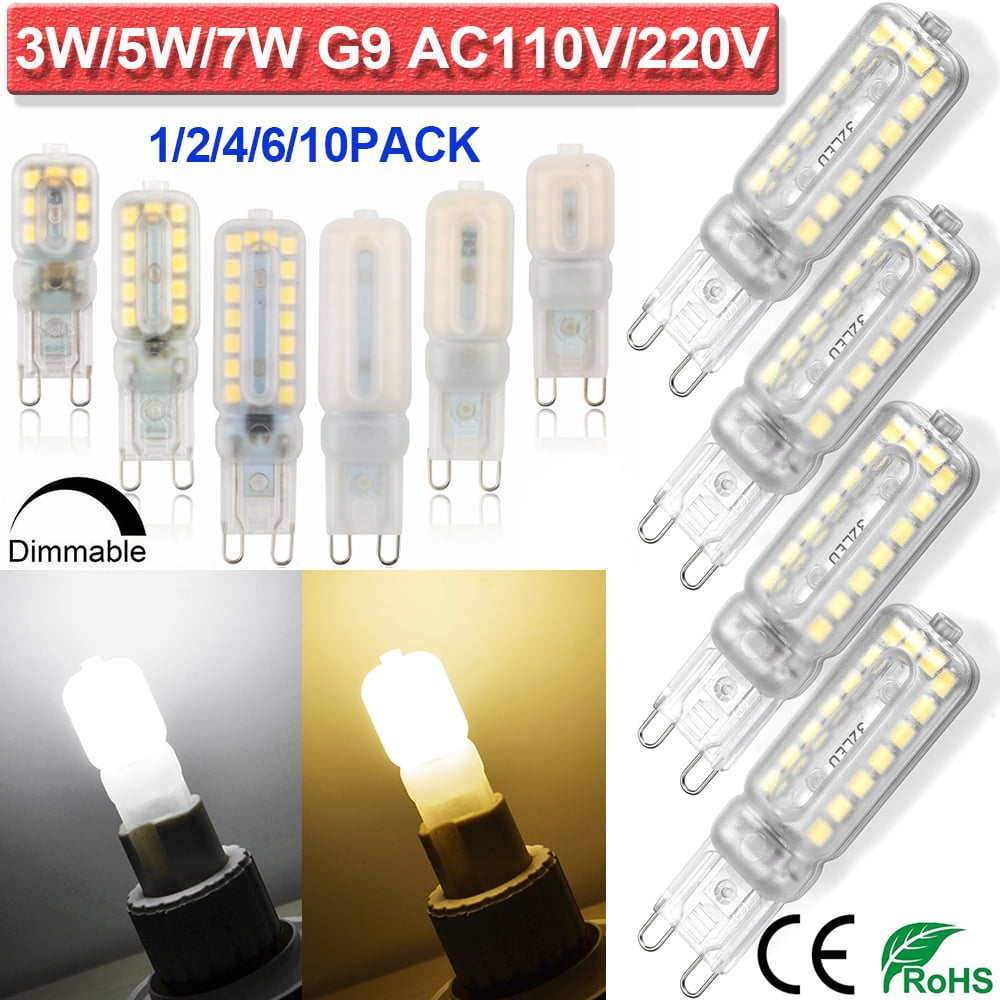 6pcs G9 LED Light Bulb 102 2835 SMD Lights LED 7W Ceramics Crystal Lamp 110V 