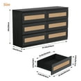 thumbnail image 2 of 47" Rattan Dresser for Bedroom with 6 Drawers,  Farmhouse Wide Chest of Drawers, Wood Storage Cabinet Organizer for Closet, Living Room, Hallway, 2 of 8