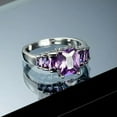 thumbnail image 3 of 6mm*8mm Purple AAA Cz Wedding Bands Women's 925 Silver Engagement Ring Size 6-10, 3 of 5