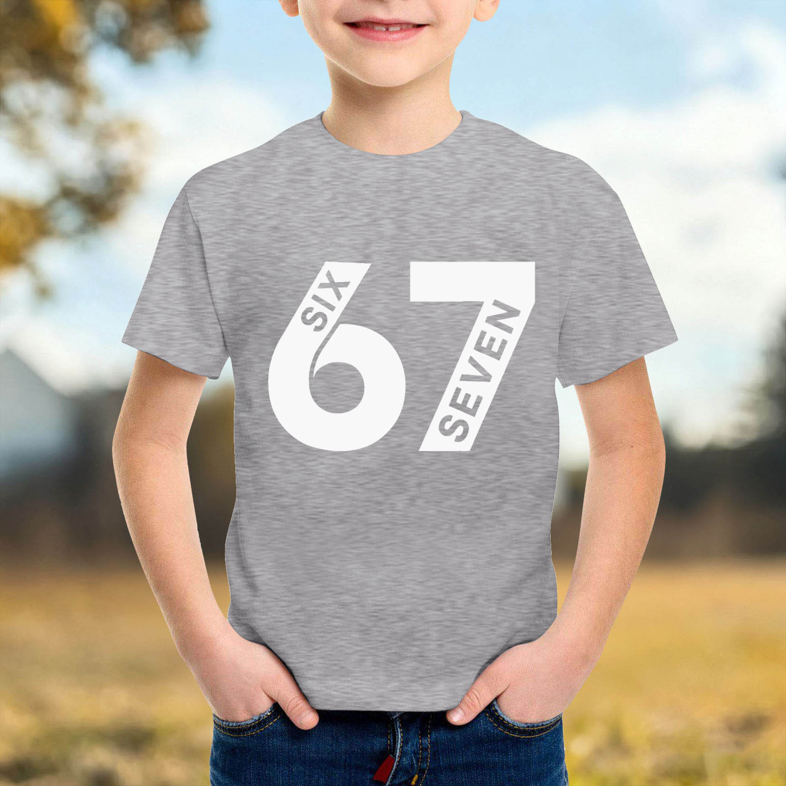 Funny Six Seven 67 Shirt Kids Boys Girls Short Sleeve Tops Casual