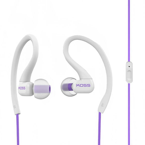 Koss FitClips KSC32i In-Ear Sport Clip Headphones with In-Line Microphone and Remote (Violet), 195075