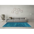 thumbnail image 3 of Ahgly Company Machine Washable Indoor Square Persian Turquoise Blue Bohemian Area Rugs, 3' Square, 3 of 4