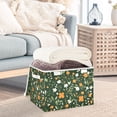 thumbnail image 3 of Yayeee Collapsible Cube Storage Bin with Lid Fabric Closet Decorative Basket with Handles, Orange Flowers, 3 of 7