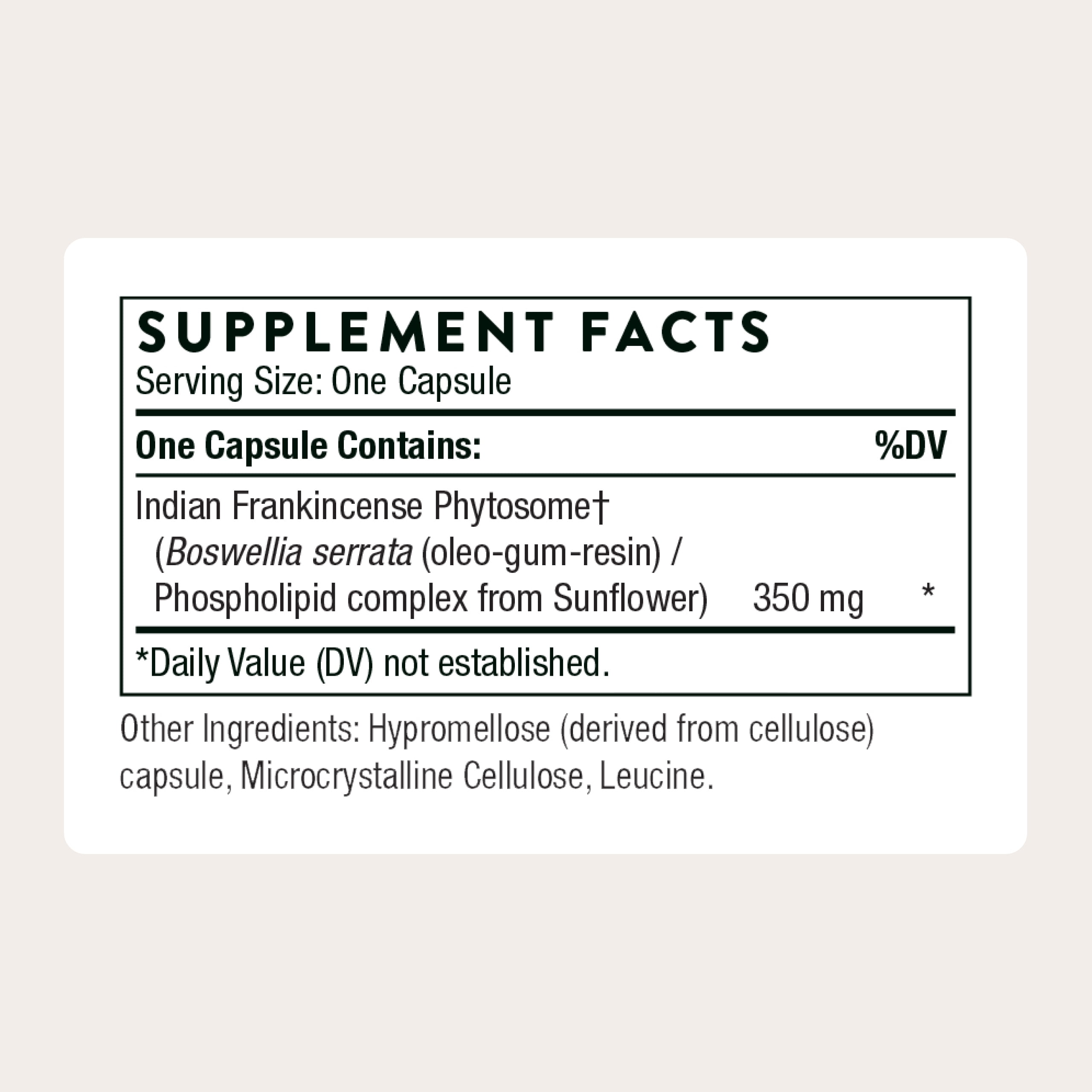 THORNE - Boswellia Phytosome - Indian Frankincense (Boswellia Extract) Supplement - 60 Capsules