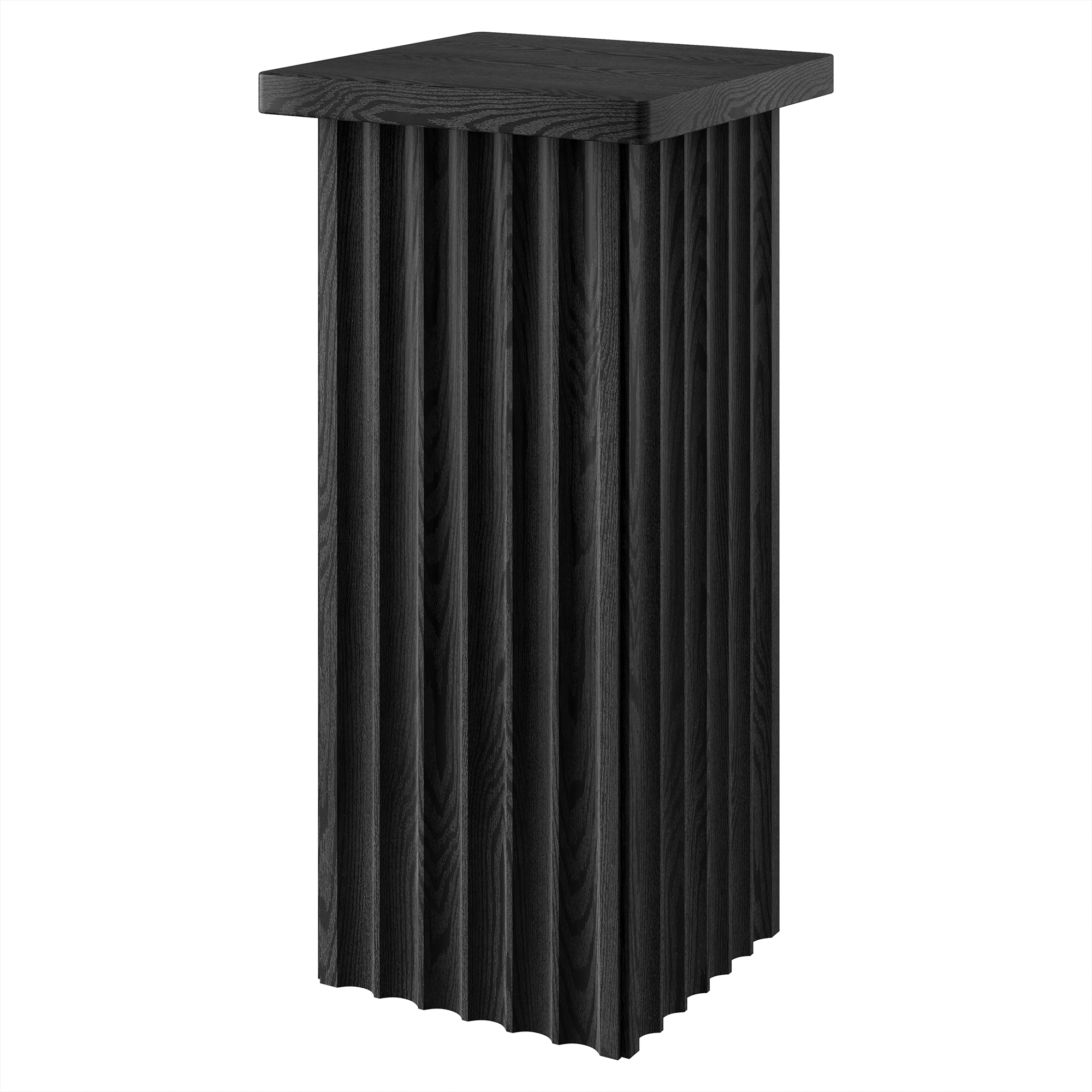 Evelyn&Zoe Modern/Contemporary 10.75" Wide Black Grain Side Table