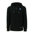 thumbnail image 2 of Men's Cutter & Buck Black Los Angeles Rams Throwback Roam Eco Half-Zip Recycled Pullover Hoodie, 2 of 3