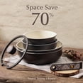 thumbnail image 6 of CAROTE 33-Pieces Ceramic Cookware Set, Nonstick Pots and Pans with Detachable Handles and Lids, Induction Compatible, Diswasher Safe, Black, 6 of 8