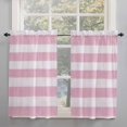 thumbnail image 2 of Orange Stripes Kitchen Curtain 39 Inch Length Small Short Cafe Tiers Curtains Drape, Vintage Farmhouse Linen Styles Boho Window Treatment Rod Pocket Drapery Panels Curtains, 27.5x39, 2 of 5