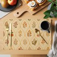 thumbnail image 2 of Fall Leaves Rustic Placemats Set of 2 Brown Vintage Farmhouse Pumpkin Place Mats Indoor Wipeable Table Mats Washable Cloth Dining Table Placemats for Kitchen Holiday Party Home Decor 13x19 Inch, 2 of 8
