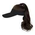 thumbnail image 1 of Perruque Chapeau pour Femmes Perruque de Baseball avec Cheveux Synthétiques Bouclés Extensions de Cheveux Queue de Cheval Chapeau de Soleil avec Perruque Cheveux, Extensions, 1 of 1