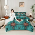 thumbnail image 4 of Manfei Bohemian Flower 3-Piece Full Size Comforter Sets for Teens Boys Girls,Tribal Aztec Bedding Comforter Set,Exotic Style Lightweight Bedding Sets,Luxury Bedroom Decor,Reversible, 4 of 8