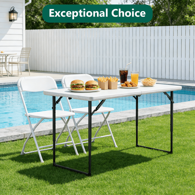 HaiNova 4 Foot Folding Table, 400 lb Capacity photo 7