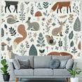 thumbnail image 4 of JRXY Cute Forest Animals Ultra Soft Squirrel Mouse Deer Fox Hare Hedgehog and Birds Tapestry Painting, 4 of 6