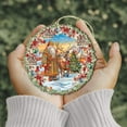 thumbnail image 5 of Designocracy 8611066 5 x 5.5 x 0.25 in. Santas Magical Cottage Wreath Wooden Christmas Santa Snowman Decor Ornaments, 5 of 8