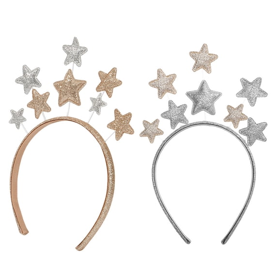 Mobestech Assorted Color Glitter Hair Hoops for Women's and Kids Ideal for Parties and Decorations 2PCS