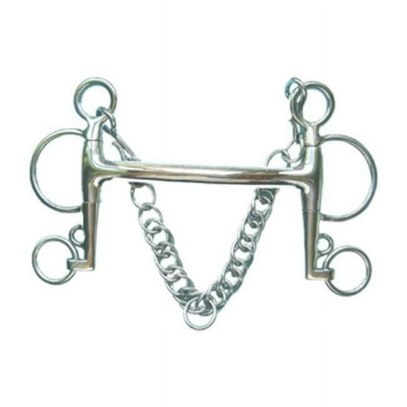 Jacks 20142-5 Stainless Steel Mullen Mouth Pelham Bit - 5 in.