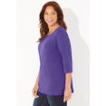 thumbnail image 3 of Catherines Women's Plus Size Petite Suprema Studio Double-Ring Tee, 3 of 6