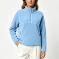 thumbnail image 4 of Hurxie Women’s Quarter Zip Fleece Pullover Fuzzy Sherpa Jacket Half Zip Mockneck Sweatshirt Jacket,Long Sleeve Cozy Layering Tops,Fuzzy Outfits, 4 of 7