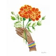 thumbnail image 2 of Zaman, Farida 15x18 White Modern Wood Framed Museum Art Print Titled - Floral Hand I No Design Tan, 2 of 4