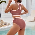 thumbnail image 6 of Huowey 2PCS Swimsuit For Women Tops High Waisted Bikini Sets Sporty Color Block Bathing Suit Brazilian Beachwear Honeymoon Cruise Trendy Wear, 6 of 8