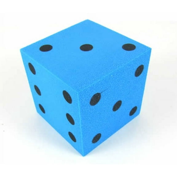 Blue Opaque Foam Die with Black Dots D6 25mm (1in) Pack of 1 Die Koplow Games