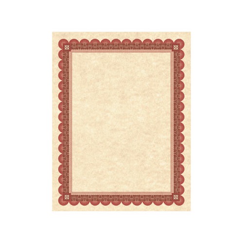 Parchment Certificates Academic, Copper with Red and Brown Border, 8 1/2 x 11, 25/Pack