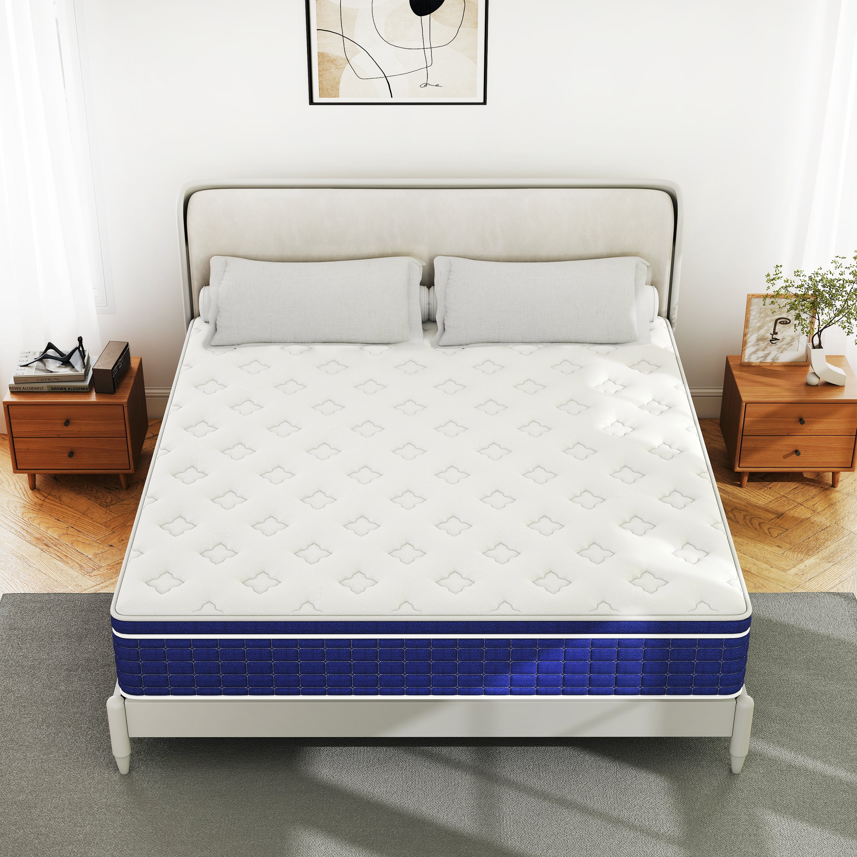 lemontalking 14 Inch Twin Mattress Gel Memory Foam Spring Hybrid Mattress In A Box