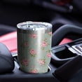 thumbnail image 5 of 30oz Pioneer Flower Floral Print Pattern Tumbler, Double Wall Vacuum Insulated Cup, BPA-Free Leak Proof Lid & Reusable Straws, Hot 12h, Cold 34h, 5 of 6
