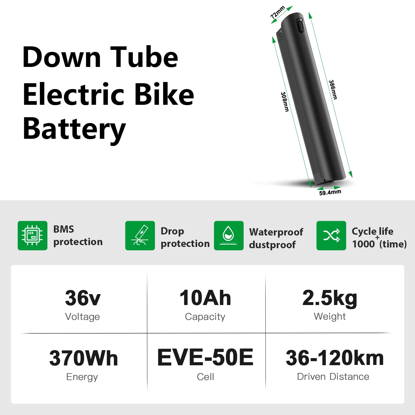 YOSE POWER Ebike Lithium Battery 36V 10Ah Compatible with Aventon Soltera.2 and Soltera.2 Step-Through Ebikes for Aventon Bicycles Replacement Batteries