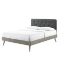 thumbnail image 1 of Platform Bed Frame, Twin Size, Wood, Grey Gray, Modern Contemporary Urban Design, Bedroom Master Guest Suite, 1 of 10