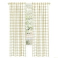 thumbnail image 6 of Woven Trends 2-Pack Semi Sheer Checkered Curtains, Rustic Farmhouse Gingham Curtains for Bedroom, Living Room, Kitchen, 2-Pack Panels, 42" W x 84" L, Beige, 6 of 6