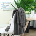 thumbnail image 6 of PiccoCasa Super Soft Warm Blanket Sofa Bed Decorative Cable Knitted Throw,  Grey Twin (60"*78"), 6 of 6