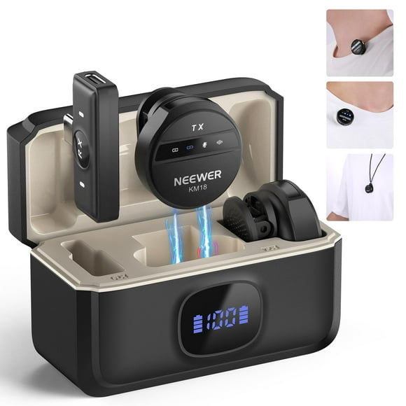 Micrófono Lavalier inalámbrico Neewer M18 USB-C con funda 24H