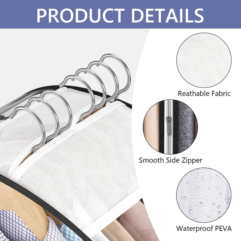 Tripumer Clear Garment Bags, Set of 3 with Gussets photo 3