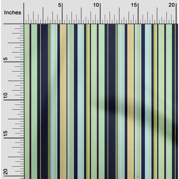 oneOone Organic Cotton Poplin Twill Fabric Multicolor Stripe Printed Craft Fabric BTY 42 Inch Wide