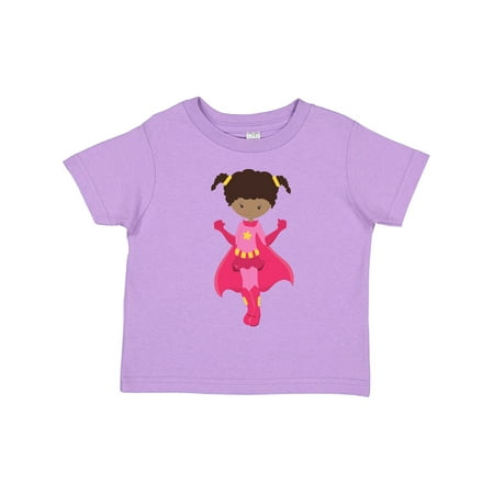 

Inktastic Superhero Girl African American Girl Pink Cape Gift Toddler Toddler Girl T-Shirt