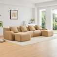 thumbnail image 2 of LifeSky U-Shaped Boneless Sofa Teddy Fabric for Apartment Move-In: Sit in Seconds, No Assembly Required - New Home Setup - 32D High Density Sponge, 2 of 11
