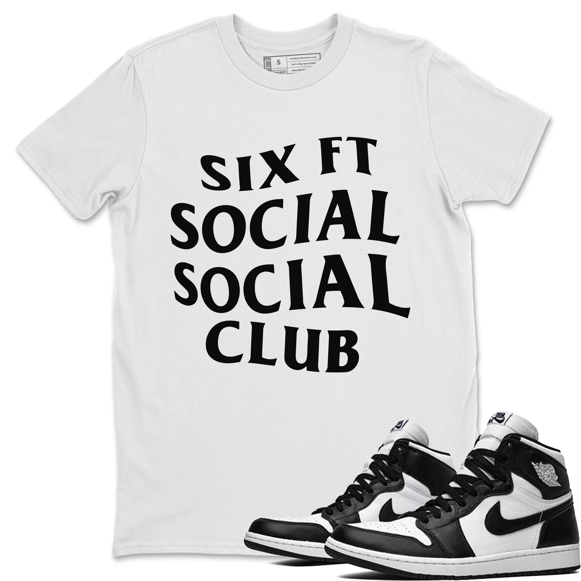 Six FT Social Club Jordan Black White Sneakers Matching Tee