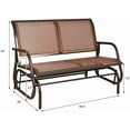 thumbnail image 2 of PetFurnishn Swing Glider Chair 48 Inch with Spacious Space, 2 People Lounge Cozy Patio Bench Outdoor & Indoor for Patio, Backyard, Poolside, Lawn Steel Rocking Loveseat (Brown), 2 of 10