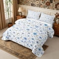 thumbnail image 3 of Manfei Botanical Flower Quilt Full 3-Piece,Spring Garden Full Bedspread Sets,1 Coverlet and 2 Pillowcases, 3 of 7