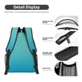 thumbnail image 4 of Rateoe Teal Turquoise Pattern Durable Student Backpack Laptop Bag- Ergonomic Design, Waterproof Twill Fabric - Ideal for School, Travel, and Outdoor Activities, 4 of 6