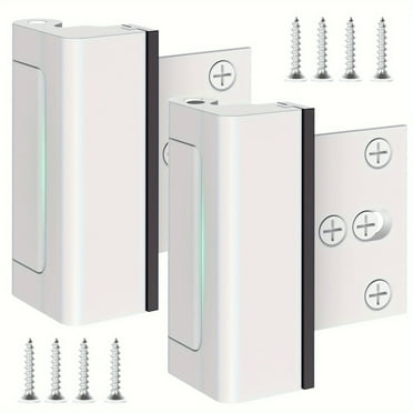 Treasem Home Security Door Lock, Inside Door Reinforcement Lock for Your Family Safety and Childproof Use, 3 inch, Aluminium Alloy, with 8 Screws, 2 Pack, White