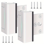 Treasem Home Security Door Lock, Inside Door Reinforcement Lock for Your Family Safety and Childproof Use, 3 inch, Aluminium Alloy, with 8 Screws, 2 Pack, White
