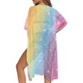 thumbnail image 5 of HELLHERO High Quality Fabrics Beach Cardigan for Summer Long Free Size Swimwear Coverup Rainbow Mermaid, 5 of 6