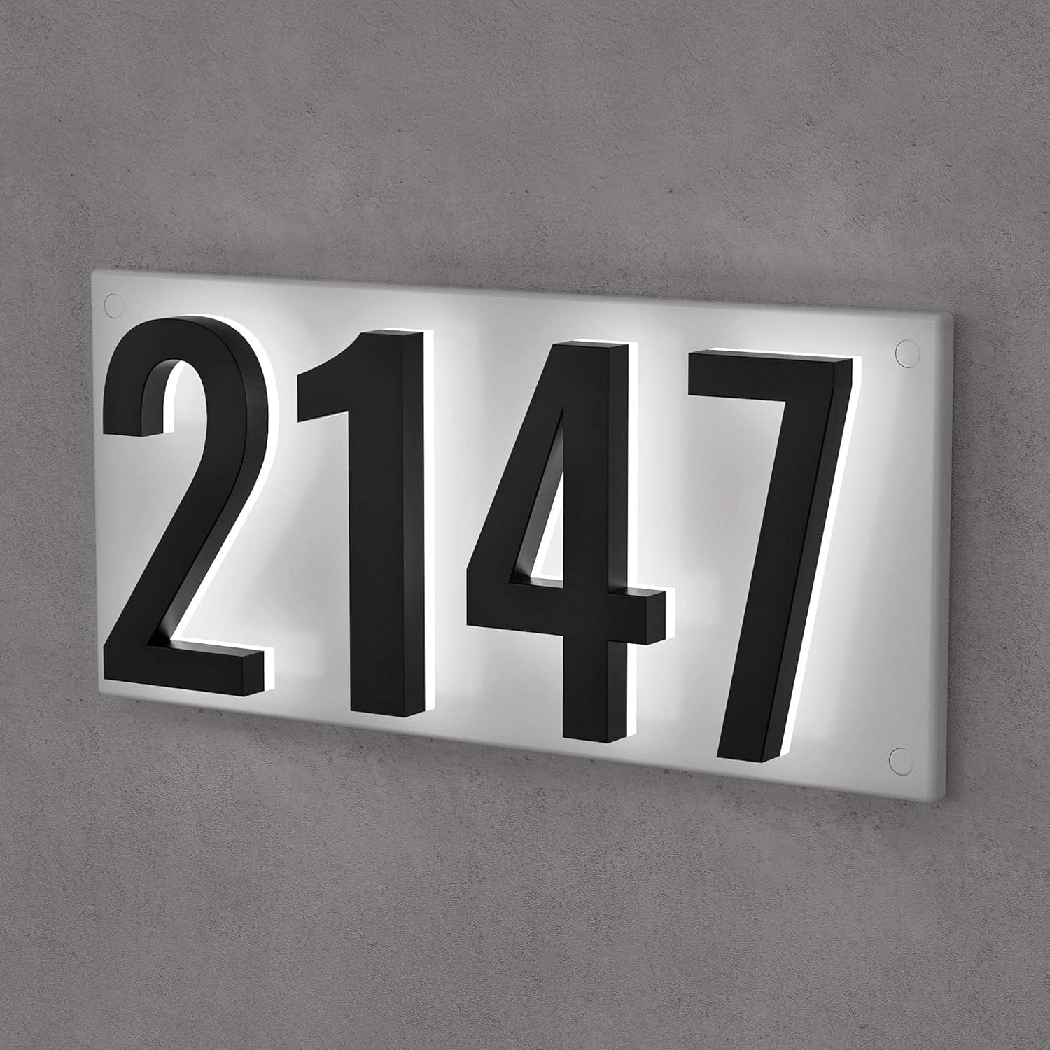 7-Inch Mounting Plate for Lighted Address Numbers by LN LUMANUMBERS, Durable Stainless Steel, (For 4 Numbers, Bronze)