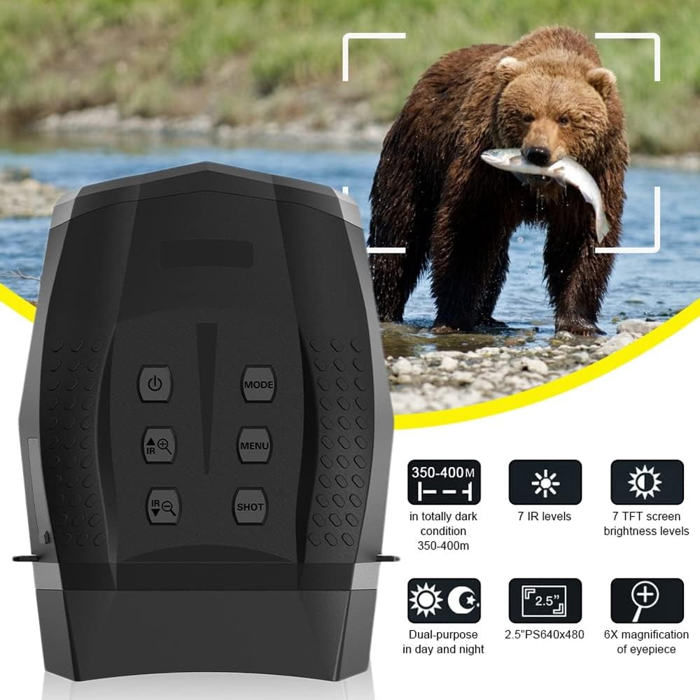 1080P Night Vision Binoculars Goggles with 2.5in TFT Screen, Take FHD Photo & 1080P Video from 400m/1312ft in Darkness, for Complete Darkness, Hunting, Camping