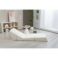thumbnail image 3 of Smilegend Folding Sofa Bed Couch Unfold for comfortable nap Modular Play Couch for Living Room The office Room Playroom White color, 3 of 5